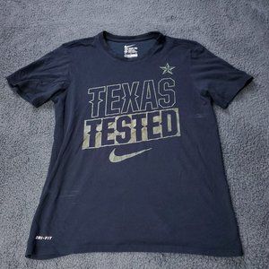 Nike Texas Tested Dri Fit T Shirt Mens Size M Medium Black Short Sleeve